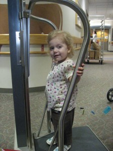 Adela on the scale